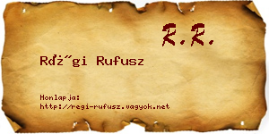 Régi Rufusz névjegykártya